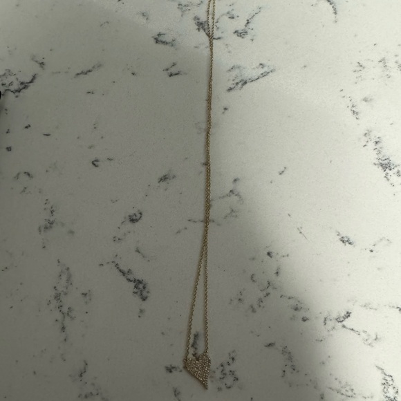 Stephanie Gottlieb Small Pave Heart Necklace in 14K Yellow Gold - Picture 7 of 9